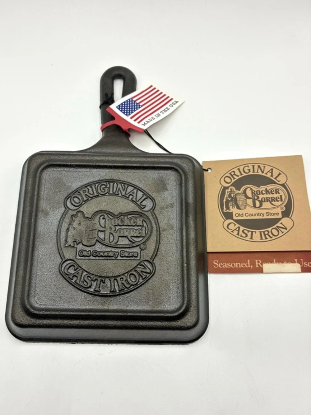 Cracker Barrel Mini Cast Iron Square Skillet 5.5” Pan New Made USA